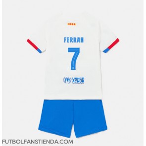 Barcelona Ferran Torres #7 Segunda Equipación Niños 2023-24 Manga Corta (+ Pantalones cortos)